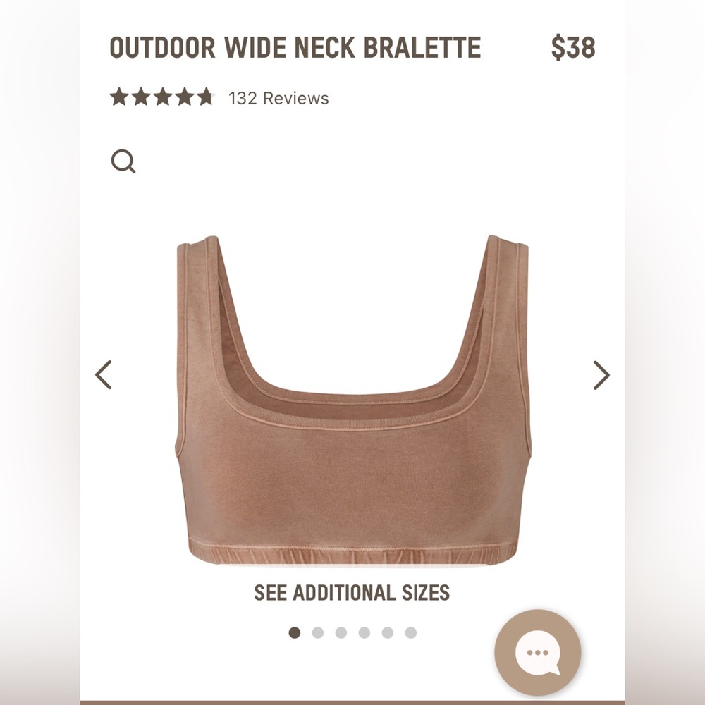 Skims Outdoor Wide Neck Bralette - Tiger Eye NWT